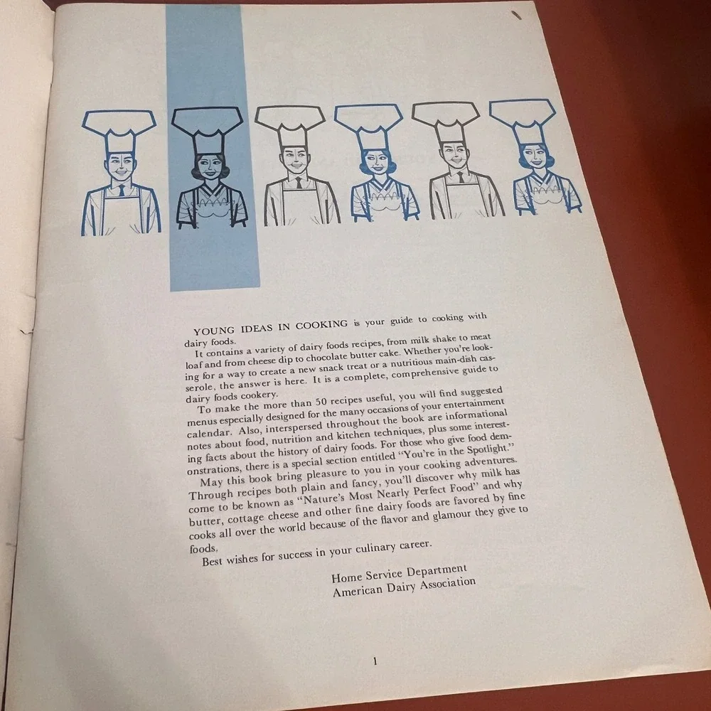 Vintage 1959 Young Ideas in Cooking American Dairy Association Cookbook Booklet